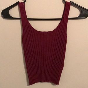 🌻4 for $20🌻 Maroon Ribbed Crop Top